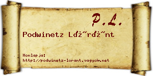 Podwinetz Lóránt névjegykártya
